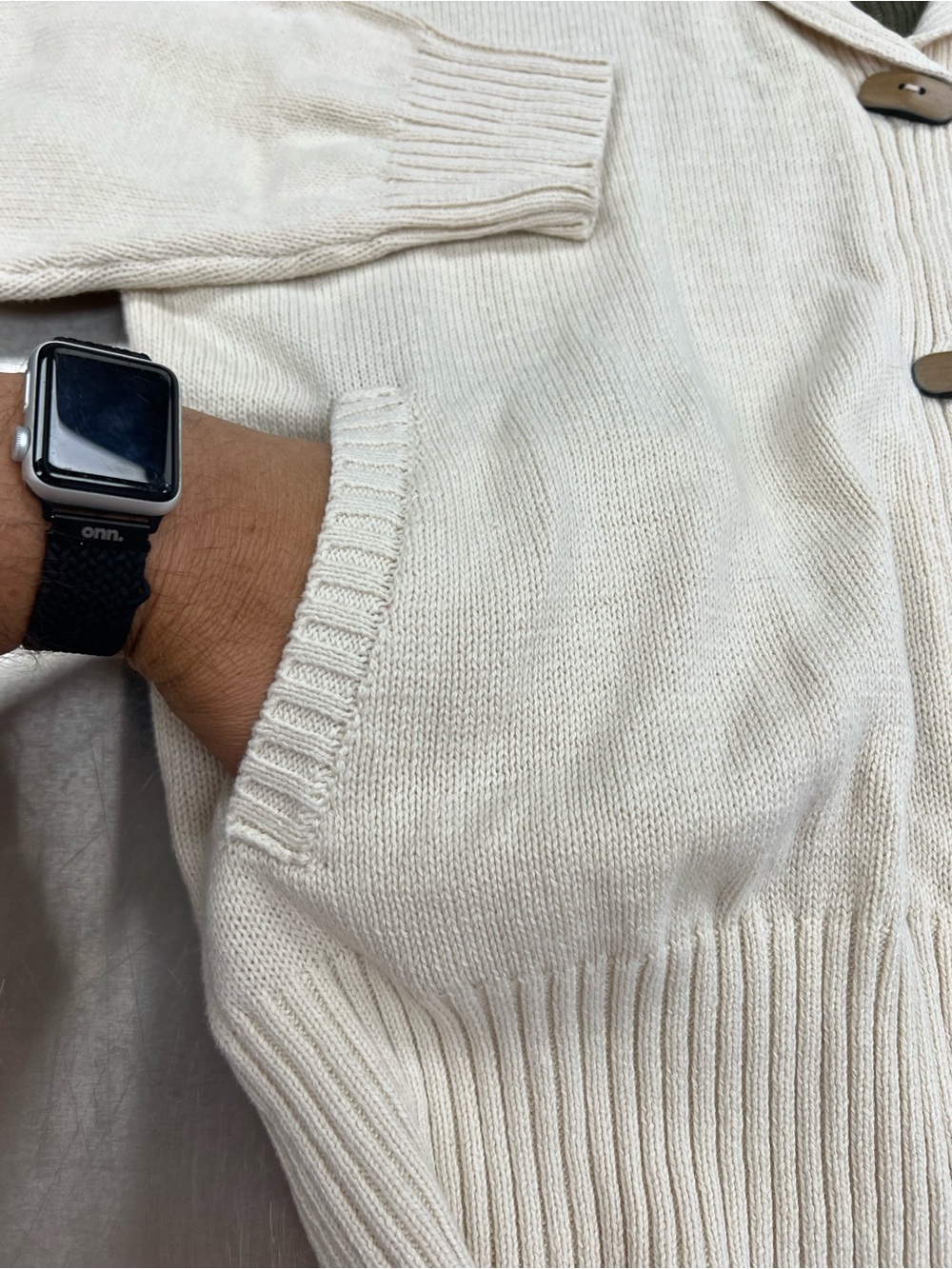 Blu Pepper Cream Shawl Collar Knit Cardigan Deer Cabin & Nature Women’s M - Picture 6 of 13